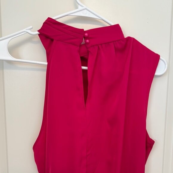 Vibrant Pink Sleeveless Sheath Mini Dress for Cocktail - Picture 6 of 7